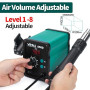 YIHUA 858D station de soudage à air chaud 700W pour soudure et dessoudage SMD avec contrôle de température PID, fonction de déma