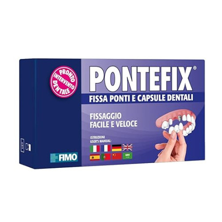 Pontefix Ciment Dentaire, pour Resceller Couronnes ou Bridges- Fixe les Bridges, les Capsules Dentaires et les Dents Pivotantes