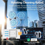 Robot Nettoyeur de Vitre, 6000Pa Robot Laveur de Vitre Automatique avec Double Pulvérisation d'eau, 3 Modes de Nettoyage, Systèm