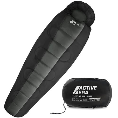 Active Era Sac de Couchage Sarcophage Professionnel, 300GSM, 3-4 Saisons, Température Extrême, Duvet Adulte Compact pour Camping
