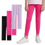 Domueay Fille Leggings Respirant Doux Elastique Pantalons Longs, Lot de 3, Couleur Unies Modal Collants Sport Gymnastique Danse