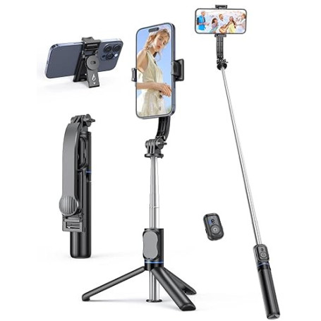 Perché à Selfie avec Support de Téléphone Détachable, Trepied Smartphone Extensible jusqu'à 106 CM avec Télécommande, pour iPhon