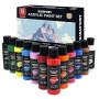 KINSPORY Peinture Acrylique 12 x 60 ml - Résistant à l'Eau, Certifié Sécurité - Pour Toile, Pierre, Bois, Tissu. Idéal pour Arti