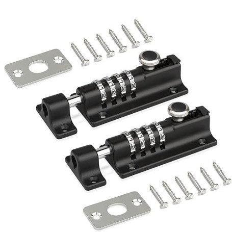 2 Sets Serrure À Combinaison De Boulon De Serrure De Porte, Serrure À Combinaison, Acier Inoxydable, Vis Anti-Effraction, Serrur