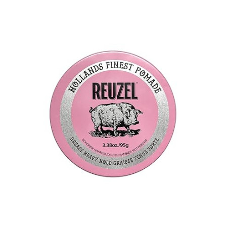 Reuzel Pommade Pink Grease Tenue épaisse, tenue forte, brillance moyenne, pommade à base d'huile, tenue toute la journée, 95g