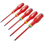 FACOM ATD.J5VE Jeu de 5 TOURNEVIS PROTWIST® isolés 1000 Volts pour vis à fente & pour vis cruciformes POZIDRIV®