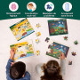 BONNYCO Puzzle Bois Enfant 6 Ensembles 24 Pcs, Animaux de Différents Écosystèmes. Puzzle 3-8 Ans avec Plateau, Jouet Educatif. C