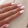 24PCS Court Carré Faux Ongles Français Nude Blanc Ongles à Coller 12 Tailles Ballerine Acrylique Capsules Ongles à Presser avec
