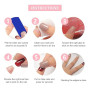 24PCS Court Carré Faux Ongles Français Nude Blanc Ongles à Coller 12 Tailles Ballerine Acrylique Capsules Ongles à Presser avec