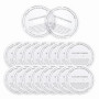 QUARKZMAN 30 Pcs Couvercles Anti-Poussière Pour Bougies, 6.5cm/2.6" Ronds Imprimés Translucides Accessoires Couvercles Protectio