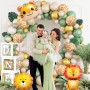 vamei Jungle Decoration Anniversaire 1 An Garcon Fille Safari Deco Anniversaire 1 An avec Arche Ballon Aluminium Animaux Jungle