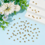 UNICRAFTALE 150 pièce Perles Rondes Plaquées Or 18 carats 5mm Perles D'Espacement Acier Inoxydable Perle en Vrac Doré Perle à Se