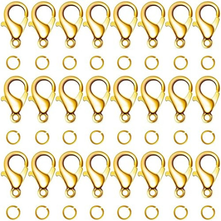 Fermoirs à mousqueton en acier inoxydable 100 pièces, anneaux ouverts de 7 mm 100 pièces, anneaux flexibles mini, fermoirs à mou