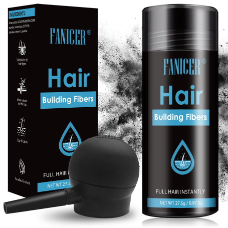PoudreDensifianteCheveux, Poudre de Cheveux, Fibre Capillaire Avec Applicateur en Spray, Poudre de Spray épaississant, Naturelle