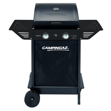 Campingaz Xpert 100 LS Plus Rocky BBQ à gaz en pierre de lave, Chariot BBQ avec 2 brûleurs et 1 cuisinière latérale, couvercle +