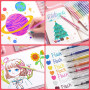 Lot de 12 Stylo Gel Paillette, Feutres de Coloriage Glitter, Stylos à Encre Gel Pailletée, 12 Couleurs Stylos à Bille à Encre Ge