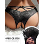 ohmydear String Sexy Ouverte Tanga Femme Sexy Chic Dentelle Slip Grandes Tailles Transparent Panties Lingerie Tenue Hot sous-Vêt