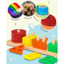 Uping Jouet Bebe 1 2 3 Ans Jeux Montessori Enfant 1 2 3 Ans Jeu Educatif en Bois Puzzle à Empiler et de Tri Cadeau Garçon Fille