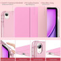 MoKo Coque pour iPad Air 13 Pouces (M4/M3/M2) 2026/2025/2024 avec Porte-Stylet, Mince Légère à Trois Volets avec PC Arrière Tran