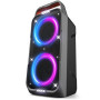 Foxdawn Enceinte Bluetooth Puissante Portable, 240W Peak Haut Parleur Bluetooth, Super Bass, 20H, avec Lumières LED, BT5.3, USB/