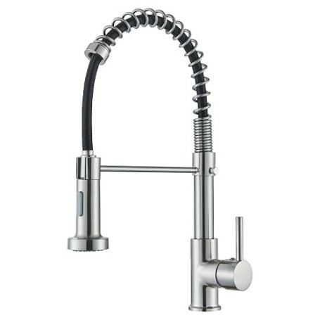 Cesinkin Robinet Cuisine Nickel Brossée Mitigeur Cuisine avec Douchette 360° Robinet 2 Modes de Pulvérisation d'Évier à Arc Élev