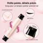 STNFAREBI Tampon Eyeliner Double Embout, Eyeliner Tampon Cat Eye Symétrique, Rotation 90° Pliable, Haute Pigmentation, Waterproo