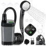 Spopal Camping Douche Portable, [Imperméable] Kit Douche de Camping,Pompe de Douche Électrique Rechargeable,6000mAh, avec Affich