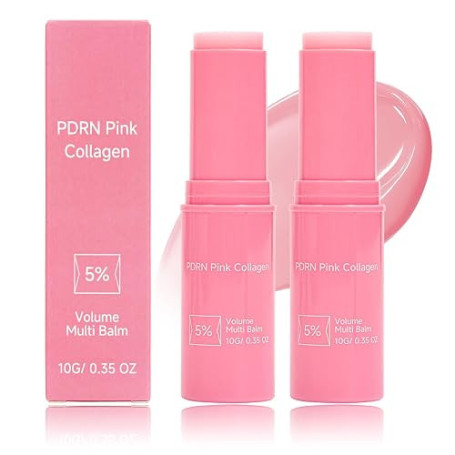 PDRN Pink Collagen Volume Multi Balm Sticks - Baume de soin avec collagène et peptides - Baume hydratant pour lèvres, yeux, cou