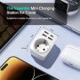 Hoppac 5 en 1 Adaptateur Prise Anglaise, Prise Anglaise Adaptateur Francais avec 3 USB A et 1 USB C, Adaptateur Type G pour Irla