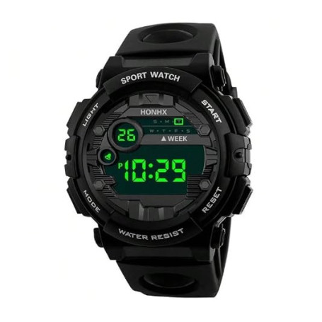 Honhx Montre de sport numérique étanche pour homme avec chronomètre, alarme, date, lumière LED, idéale pour la course et les act