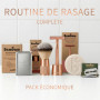 Bambaw Rasoir de Securite Femme en Métal avec 5 Lames de Rechange en Acier inoxydable Suédois, Rasoir Manuel Femme pour un Rasag