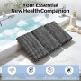 Serviette De Douche Exfoliante en Fibres De Bambou et Charbon Actif, Serviette Exfoliante Japonaise Exfoliation Douce, SéChage R