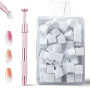 MSLSOZ Lot de 100 éponges à ongles pour ombre, outils de nail art, éponges à ongles avec pince en métal rose et palette, accesso