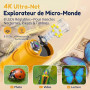 OAEBLLE Microscope Enfant, Numérique 4K avec Écran HD 2,4" et Zoom 1000X, Loupe Électronique Portable 8 LED USB Photo Vidéo, Jou