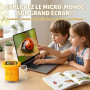 OAEBLLE Microscope Enfant, Numérique 4K avec Écran HD 2,4" et Zoom 1000X, Loupe Électronique Portable 8 LED USB Photo Vidéo, Jou
