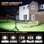 SYLSTAR Projecteur LED Rechargeable 30W, 3000LM Projecteur de Chantier avec Batterie, 5 Modes Lampe Chantier Sans Fil et Powerba