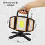 SYLSTAR Projecteur LED Rechargeable 30W, 3000LM Projecteur de Chantier avec Batterie, 5 Modes Lampe Chantier Sans Fil et Powerba
