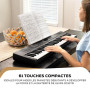 Alesis Melody 61 Piano Numérique 61 Touches pour Débutants avec Haut-Parleurs, Pupitre pour Partition ou Tablette, 300 Sons et d
