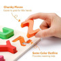 Coogam Puzzle Alphabet en Bois Panneau à Lettres ABC Bouton Blocs de Puzzle Montessori Apprentissage précoce Cadeau Jouet éducat