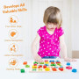 Coogam Puzzle Alphabet en Bois Panneau à Lettres ABC Bouton Blocs de Puzzle Montessori Apprentissage précoce Cadeau Jouet éducat
