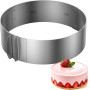 Vonsera Cercle à Gâteau Réglable 6-12 Pouces, Bague à Gâteau Réglable, Anneau de Cuisson Cercle a Patisserie en Acier Inoxydable