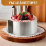 Vonsera Cercle à Gâteau Réglable 6-12 Pouces, Bague à Gâteau Réglable, Anneau de Cuisson Cercle a Patisserie en Acier Inoxydable