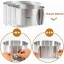 Vonsera Cercle à Gâteau Réglable 6-12 Pouces, Bague à Gâteau Réglable, Anneau de Cuisson Cercle a Patisserie en Acier Inoxydable
