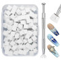Qufiiry 100 PCS Nail Art Éponge dégradé, Avec Pince Métallique,Eponge Babyboomer Ongle,Utilisé pour Vréer une Variété de Motifs