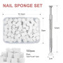 Qufiiry 100 PCS Nail Art Éponge dégradé, Avec Pince Métallique,Eponge Babyboomer Ongle,Utilisé pour Vréer une Variété de Motifs