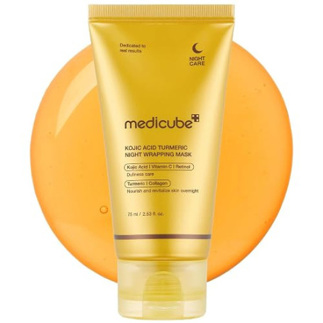 medicube Masque Nuit Curcuma – Peel-Off – Masque enveloppant overnight pour éclat & fermeté – Effet glass-skin au réveil