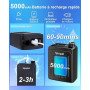 Douche de Camping, [Petit+Portable & IPX8] Spopal Pompe de Douche, Durable,Type-C, Rechargeable, 3 Vitesses Réglables, pour Frui