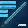 Schneider Ceod Shiny Stylo roller (pour droitiers et gauchers, épaisseur de trait M, avec cartouche d'encre bleu roi) bleu sarce