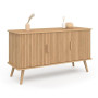 IDMarket - Buffet 110 cm Juliette 3 Portes Lattes tasseau Bois Coloris chêne