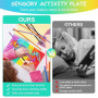 AUAUY Tableau D'activité Sensorielle Enfant, Jouet Anti-Stress en Silicone | Planche Sensorielle Double Face avec Sac Portable e